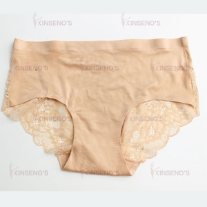 Obral besar Lingerie sutra es Satin wanita celana dalam renda tanpa kelim celana dalam rajut populer baru untuk wanita polos dicelup polos - Product Image 5