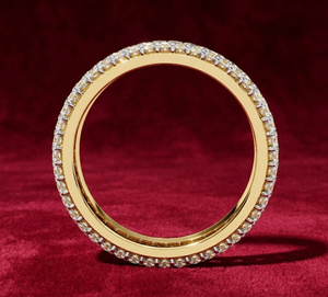 JURA JEWEL Luxury 14K Gold Plated <b>Diamond</b> <b>Ring</b> Round Brilliant Cut IGI Certified D Color Lab Grown Women Wedding Engagement <b>Ring</b> - Product Image 5