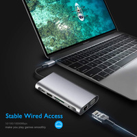 Base de Conexión Tipo-C 10 en 1, HDTV 4K, USB 3.0, PD 100W, Lector de Tarjetas SD y TF, VGA, Audio de 3.5mm, RJ45, para Teléfono Móvil, PC, Portátil, Macbook, HUB USB-C