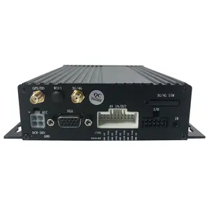 HYFMDVR दूरस्थ वीडियो निगरानी ट्रक 4 चैनल 3 जी जीपीएस मोबाइल DVR वास्तविक समय यातायात प्रकाश का पता लगाने डॉकिंग बस बंद उद्घोषक