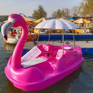 Bateau à pédales électrique Flamant Rose en plastique LLDPE épaissi, prix d'usine, pour 4 personnes, bateau de loisirs nautique - Product Image 6