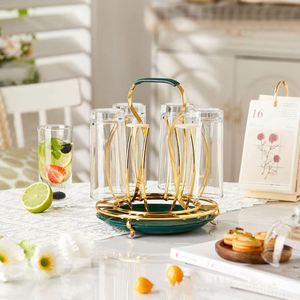 Round Drum Drain Cup Holder Light Luxury Creative European Land Water Cup Hanging <b>Rack</b> <b>Kitchen</b> Water Storage <b>Rack</b> - Product Image 3
