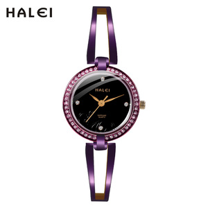 Envío Directo HALEI Reloj de Cuarzo Original Nuevo para Mujer, Brazalete de Acero Inoxidable, Bisel de Zafiro y Diamantes, Elegante Movimiento Japonés - Product Image 2
