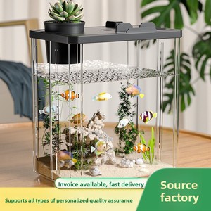 Bureau-<span class=keywords><strong>aquarium</strong></span>, klein, verdikt, alles-in-één, zoetwater betta-viskom met hydroponische kweekbak voor op het bureau - Product Image 2