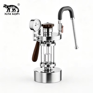 ALMKOPi Mousseur à lait manuel portable avec manomètre, en acier inoxydable, pour Latte, Cappuccino, usage domestique ou en café - Product Image 1