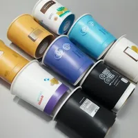 Gobelet à café double paroi biodégradable avec logo personnalisé pour la soupe et les plats à emporter, emballages alimentaires biodégradables, boîtes et bols
