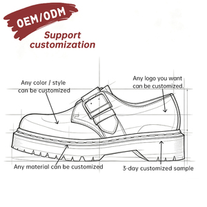 Zapatos de lujo para mujer de cuero granulado marrón oscuro con correa de monje, hebilla antigua, plataforma gruesa y costuras amarillas, estilo Dark <span class=keywords><strong>Academia</strong></span> de diseñador - Product Image 3