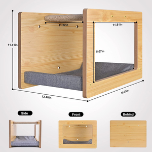 Stylish Unique Wall-Mounted <b>House</b> Wooden Hammock <b>Bed</b> for Cats Pet <b>Beds</b> - Product Image 3