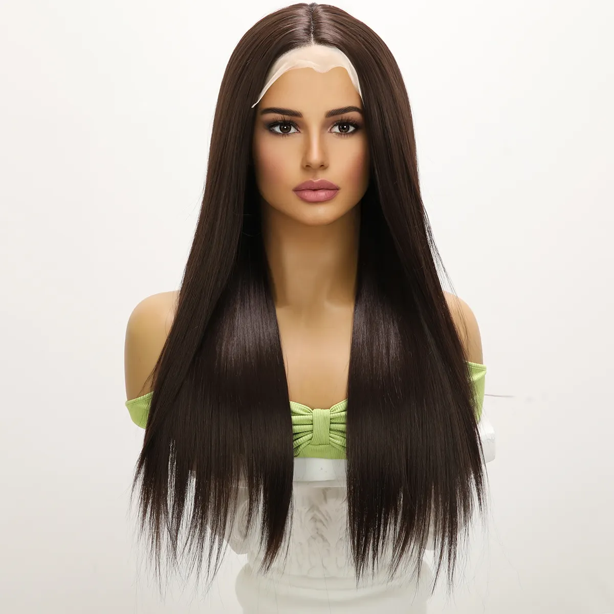 Hot selling Black straight lace front wig hd transparent lace frontal wig for women
