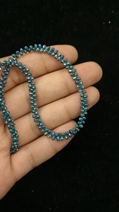 Cuentas de Diamante Azul en Forma de Lágrima, 100% Naturales, Piedras Facetadas para Joyería, 2.5-4mm, 50 Quilates, Alta Calidad, Certificado por Terceros - Product Image 2