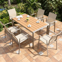 Table et chaises de patio extérieur, design minimaliste moderne, table en alliage d'aluminium imperméable, ensemble de salon mobile pour jardins et terrasses