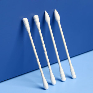 Bâtonnets de coton jetables à double tête avec capuchon à ressort, tiges en papier blanc, pour maquillage et <span class=keywords><strong>nettoyage</strong></span> des oreilles, vente en gros directe usine - Product Image 4