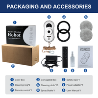 Robot Pembersih Cermin Kamar Mandi & Kaca Shower dengan Pengenalan AI, Operasi 180 Menit, Portabel & Ringan, Pencuci Otomatis, Stok Terbatas