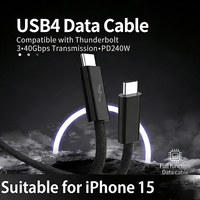 Tragbares Thunderbolt 4 Kabel Typ-C 40Gbps Übertragung PD240W 8K60Hz HD-Bildschirmprojektion USB-C zu USB-C Kabel für Video