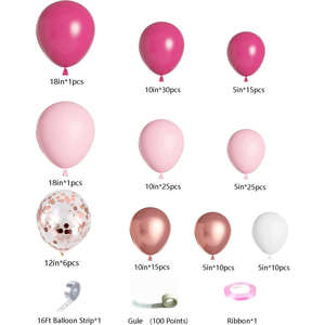 Rosa rosa azul tema globo conjunto niño niña cumpleaños boda fiesta decoración suministros - Product Image 3