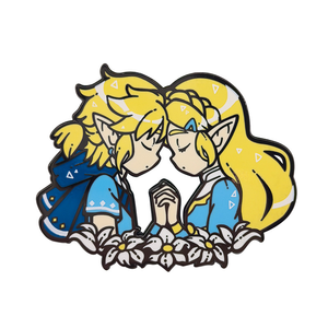 Pin Metálico de Alta Calidad con Diseño Nuevo de Anime <span class=keywords><strong>Zelda</strong></span> Link y Princesa <span class=keywords><strong>Zelda</strong></span>, Decoración para Mochila - Product Image 1
