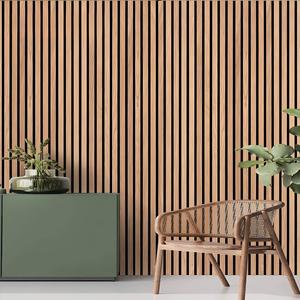 Panneau acoustique en bois naturel Akupanel, panneau acoustique en bois à lattes efficace pour l'absorption du son, panneaux muraux acoustiques en bois à lattes pour les salons et les couloirs - Product Image 2