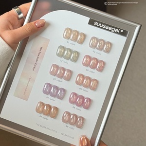 Ensemble de vernis à ongles gel <span class=keywords><strong>effet</strong></span> œil de chat Moon Light Suuseegel, transparent, rose nude, pailleté - Product Image 2