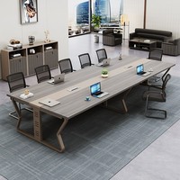 Vente chaude Blanc Bureau Moderne Longue Table De Conférence Rectangulaire En Bois MDF pour La Négociation Salle De Formation