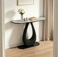 Console d'entrée de style italien, luxe léger, pièce design artistique, table compacte en métal démontable, à poser contre le mur