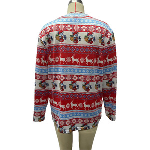 Personnalisé Nouvelle Mode Femmes À Manches Longues Tops Dames Noël Imprimé Plus La Taille Blouses pour Femmes - Product Image 2