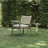 Balcon en plein air combinaison de bureau et de chaise en teck de meubles en rotin de jardin en corde de haute qualité