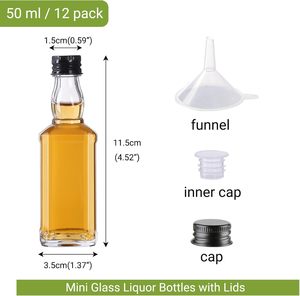 Botella de Plástico Vacía de Grado Alimenticio para Vino, 50 ml, Botella Pequeña de PET para Licor, Ron, Whisky, con Tapa de Rosca para Refrescos, Cerveza y Whisky - Product Image 2