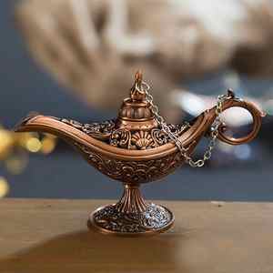 Spielzeug für Heimdekoration Ornamente Legende Ausgehöhlte Märchen Aladdin Wunderlampe Teekanne <span class=keywords><strong>Genie</strong></span>-Lampe Vintage Retro - Product Image 5