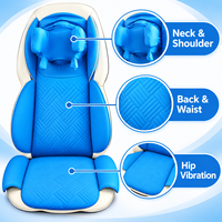 Coussin de massage électrique vibrant chauffant en cuir PU avec commande filaire manuelle pour la maison, le bureau et la voiture – Masseur complet