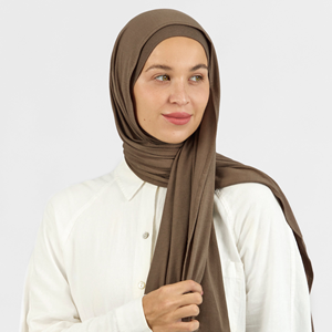 เสื้อเจอร์ซีย์ผ้าฝ้ายเมอร์เซไรซ์ผ้าโพกหัวย่นสไตล์ฮิญาบสำหรับผู้หญิงมุสลิมสีพื้น - Product Image 2