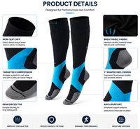 Chaussettes de sport hautes respirantes en tricot à compression ODM pour la course à pied, le crossfit, le cyclisme, le paddle, le basketball
