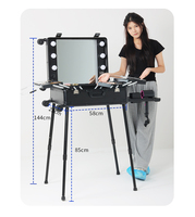 Mallette de chariot de maquillage professionnel cacher les pieds barres lampe de contrôle de la température valise de barbier personnalisée à la mode pour Salon de coiffure