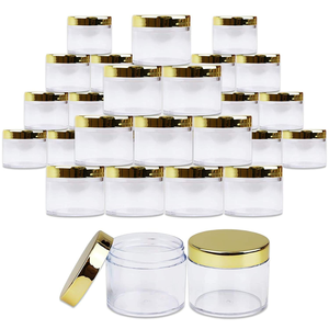Pots cosmétiques ronds transparents en PETG avec couvercle à vis doré rigide, contenants en plastique pour produits de beauté 4oz - Product Image 5