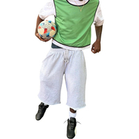 Gilet d'entraînement de football pour hommes KY Cropped Boxy et T-shirts de sport pour hommes, vert, maille blanche, 2 pièces, streetwear, football