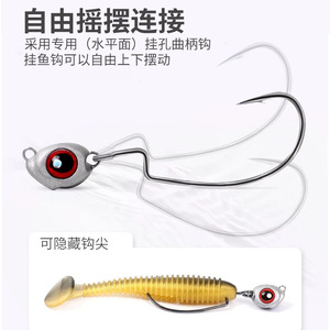 Hameçon de pêche à la ligne Fish Eye avec tête plombée, hameçon jig pour la pêche au bar en lac - Product Image 3