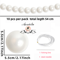 ANNIELU Ornements de boules en plastique simulé, décoration suspendue, guirlande de perles pour toile de fond de mariage, événements, anniversaires, décoration DIY