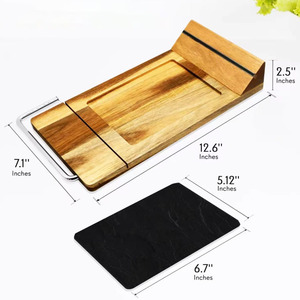 Tabla de cortar de madera con juego de cuchillos para queso, tabla de cortar multifuncional para uso en la cocina - Product Image 4