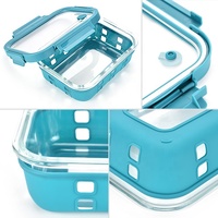 Récipients de stockage des aliments en verre pour la préparation des repas au four à micro-ondes Couvercles hermétiques Boîte à lunch