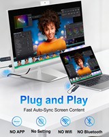 Kit Émetteur-Récepteur Sans Fil Extenseur de Portée 100M Plug & Play Double Bande 5G+2.4G Décodage 4K Sortie 1080P Matériau ABS Privé