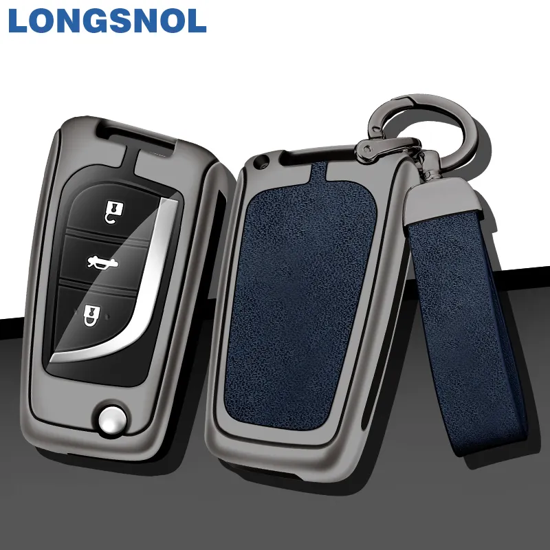 Custodia per chiavi auto in lega di zinco longgnol per Toyota Frontlander Corolla borsa per chiavi auto in pelle portachiavi accessori per chiave