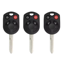 Lame de clé de voiture non coupée avec remplacement de coque ABS à 4 boutons pour clés à distance FORD