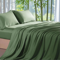 Parure de lit trois pièces ShiSilk 100 % Lyocell de bambou, tissage simple 300 fils, unie, personnalisable, écologique, rafraîchissante, toutes saisons