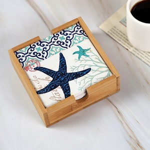 Sous-verres en céramique vierge <span class=keywords><strong>blanc</strong></span> <span class=keywords><strong>mat</strong></span> 4 pouces absorbant <span class=keywords><strong>grès</strong></span> souvenir personnalisé imprimé café thé vin tasse sous-verre - Product Image 1