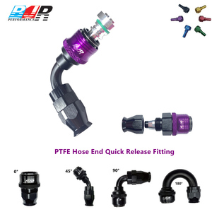 BJR Fahrzeugteile 90-Grad-Schnellverschluss-Fitting PTFE Schnellverbindungs-Schlauchanschlüsse AN6 AN8 AN10 AN12 AN20 Aluminium für Automotoren - Product Image 1