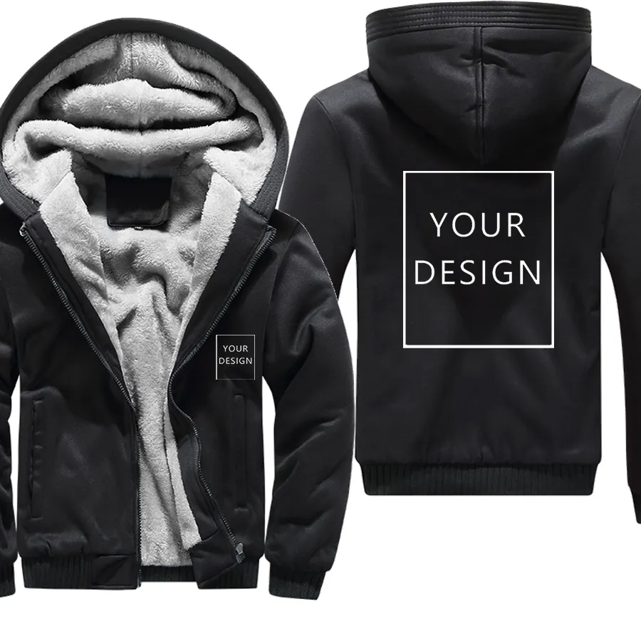 Your own design windbreak coat men brand logo/picture custom DIY print warm hoodie thick casual winter jacket hoody men clothes