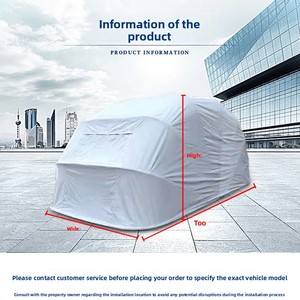 Parasol Retráctil Automático para Automóvil y Refugio para Garaje, Estructura de Acero Simple, Material de Lona Impermeable para Estacionamiento - Product Image 3