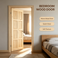 Porte intérieure en bois de pin massif brut non peint pour dressing et projets domestiques