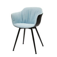 Chaise de salle à manger rembourrée avec accoudoirs, assise et dossier doux et rembourrés, pieds en métal pour la maison, le café, le restaurant