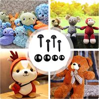En stock – Yeux et nez en plastique noirs pour accessoires de poupée en peluche à crocheter (3 mm, 4 mm, 5 mm, 6 mm, 7 mm, 8 mm)