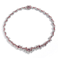 Chaîne à maillons Hip-Hop plaquée or blanc Collier ras du cou Épines aux yeux rouges Chaîne parasite Design exagéré Bijoux de mode